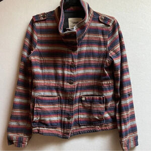 Obey Propaganda Cotton stripe zipper button jacket Sz M